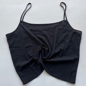 Womens Sheer Black Tank Top Flowy Cami Casual‎ Party Sexy Blouse Medium